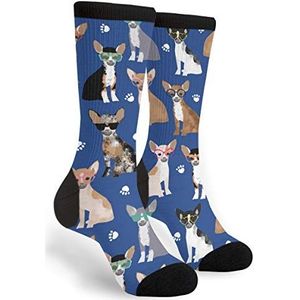 934 Nieuwigheid Heren Sokken Chihuahua Zonnebril Zomer Hond Running Sokken Wicking Office Sokken Unisex Voor Baseball Runing Werk 40Cm, Sokken 500, Medium