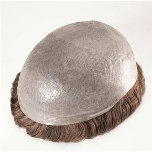 Haarsysteem voor mannen, 0,06 mm haarsysteem for heren, ondetecteerbare toupetpruik en capillaire prothesepatch(Brown,8x10)