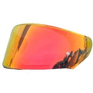 Motorhelm vizier lens, Helmvizier, motorhelmvizier for LS2 FF800/FF320/FF328/FF353 helmvizier vervangende zonnebrandcrème voorruit (helder)(Revo Deep Red)