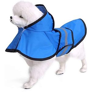 Bienwwow Hondenregenjas met capuchon Ultra-licht ademend 100% waterdichte regenjas voor middelgrote grote rassen hond (4XL, YY15Blue)