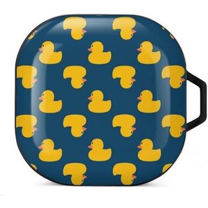 Gele rubberen eend oordopjes hoesje compatibel met Samsung hard shell beschermhoes zwart-stijl