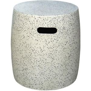 LOLAhome Tuintafel, rond, design terrazzo van grijs marmer, 40 x 45 cm