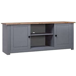 DIGBYS TV-kast Grijs 120x40x50 cm Massief grenenhout Panama Range