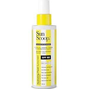 SunScoop Hydraterende gezichts- en lichaamsvloeistof zonnebrandcrème spray SPF 60 PA++++ | Waterbestendig met zinkoxide, breed spectrum, geen witte cast, niet-comedogeen snel absorberend | Voor mannen