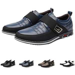 Anthoern Heren Jurk Schoenen, Business Ademende Heren Schoenen, Casual Business Oxford Orthopedische Lederen Schoenen, Eenvoudige Slip-On Walk Flats Schoenen, Comfort Antislip Formele Sneakers, Blauw