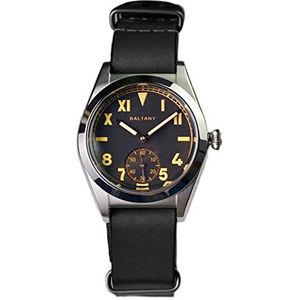 Baltany ST1701 Herenhorloge, retro, automatisch, klassiek saffierglas, roestvrij staal, mechanisch horloge, 36 mm, zwart., Armband