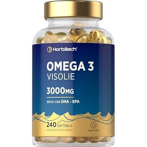 Omega 3 Visolie 3000mg | 240 Softgel Capsules | Hoge Dosering EPA & DHA Fatty Acids | Essentiële Omega-3 Vetzuren | van Horbaach