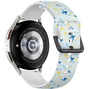 Sport-zachte band compatibel met Samsung Galaxy Watch 6 / Classic, Galaxy Watch 5 / PRO, Galaxy Watch 4 Classic (Kids Color Planes) siliconen armband accessoire