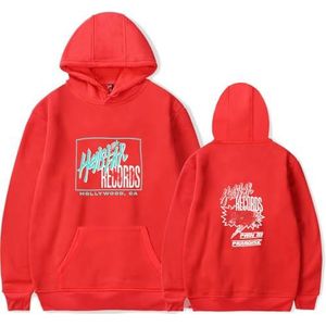 ENITEXOLUD Hellstar pullover heren dames mode hoodies unisex trend lange mouwen truien casual streetwear, Rood, XL