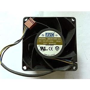 For Fan - 2B08038B12U, Double Ball Bearing, Copper Heatsink, 7500RPM High-Performance 80mm 12V 2.64A 4-Wire Server LMNCBVYA