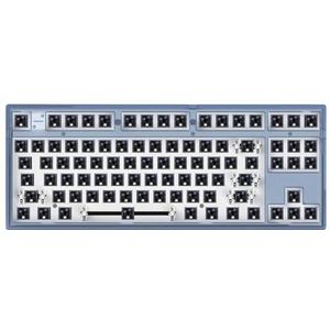 QPSJXN MK870 Mechanisch Toetsenbord DRIE Mode Wireless Hot Swap RGB aanpasbare Full-Toetsenbord-Accessoires (Wired Blue)