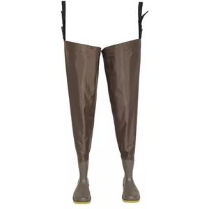 Visserslaarzen, Unisex vliegvissersheupwaadpak, waterdicht PVC nylon laarzen, veelkleurig, meerdere maten(Green,11)