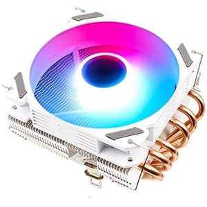 6 Heatpipes processor Koeler ventilator lage profiel radiator ultra slank 4pin PWM LGA 115X 1200 1366 2011 V3 X79 X99 AM3 AM4 12 0 mm processor Koeling (Blade Color : White ARGB)