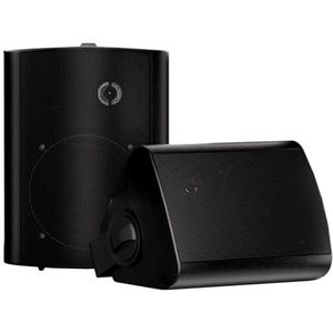 Herdio 5,25 inch passieve buitenluidsprekers bedraad waterdicht, 300 watt wandgemonteerde luidsprekers voor alle weersomstandigheden voor patio binnendek platteland (1 paar, zwart)