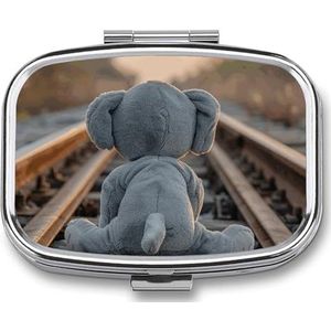 Leuke Pil Organizer Pop op Rails Gedrukt Draagbare Reizen Pillendoos Mini Pillendoos Kan buitenshuis worden gebruikt