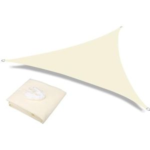 Zonnescherm Doek Waterdichte Driehoek Zonnescherm Zeil Luifel 98% UV-Blokkerende Zonneschermen voor Buitenfaciliteiten en Activiteiten Achtertuin Luifel Camping Tenten (BEIGE, 3 x 3 x 3 meter)