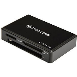 Transcend TS-RDF9K All-in-One Multi kaartlezer (SDHC/SDXC (UHS-I/II) microSDHC/SDXC (UHS-I), MSXC, USB 3.0) zwart