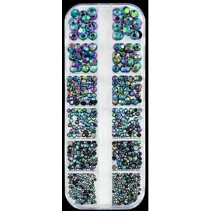 stuks roestvrijstalen kaviaarkralen voor nagelkunst, gemengde maten, legering, goud/zilver, pistoolkralen, nagelbedels, 0,8-3,0 mm, manicurebal - 15 stuks