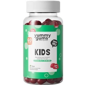 Yummygums Kids - Multivitamine gummies kinderen en junioren - Suikervrij - Vitamine D3, Vitamine B12, vitamine C - vegan - 2 maanden - Yummy gums - kauwvitamines -60 stuks