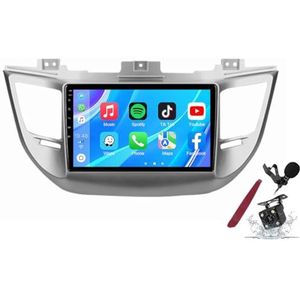 Android 14 Autoradio Sat Navi voor H-yundai Tucson (2015-2018) 9 Inch Touchscreen Multimedia Speler met Draadloze Carplay GPS Navigatie FM RDS Bluetooth 5G-WiFi SWC DSP,M100s