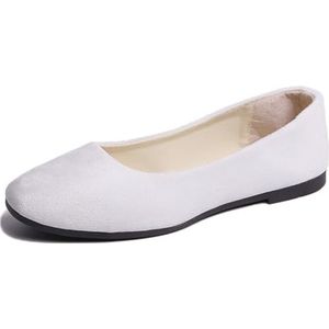 Rojeam Dames Schoenen Ballerina Flats Pompen Ballet Flat Slip-on Ballerina Pompen Schoenen Dames Loafers Wit 39 EU