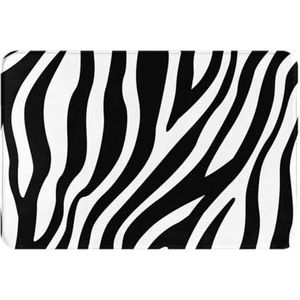 GloGlobal Zebra Print Print, deurmat badmat antislip vloermat zachte badkamertapijten absorberend badkamerkussen 40 x 60 cm