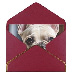 Franse bulldog bedrukte wenskaarten, prachtige blanco wenskaarten met enveloppen, grappige kaarten voor elke gelegenheid