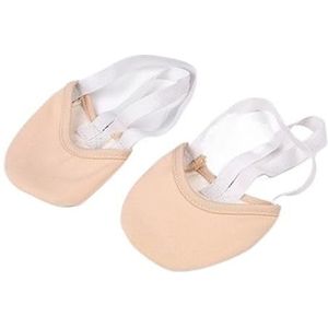 Halve sportschoenen voor kinderen en volwassenen, gymschoenen, beige, met zool, dansen, ritmische gymnastiek, lage schoenen, balletschoenen, Huidkleur, XS