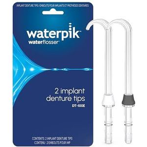 Waterpik DT-100E Implantaat Prothese Vervanging Tips Water Flosser Tip Vervanging, Helder, 2 Count