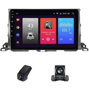 Autoradio 2 Din met Carplay Android Auto Wireless,geldt voor Toyota Highlander 3 XU50 2013-2018 10inch touchscreen Bluetooth Stereo Auto RDS Radio achteruitrijcamera GPS-navigatie(A,NF-1)