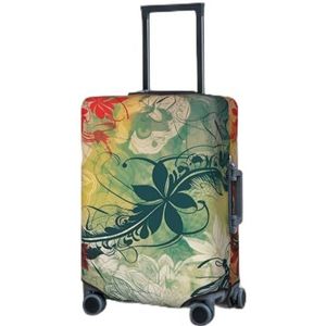 Bagagehoes Elastische Wasbare Kofferbeschermer Abstracte bloemen en Libelle Koffer Covers voor Bagage 45-70 cm Draagbare Reizen Bagage Covers Mouw Stofdichte Anti-Kras Bagage Covers, Zwart, S