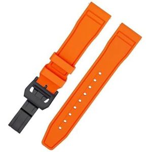 INEOUT Quick Release Fluororubber Horlogeband 20mm 21mm 22mm Duiken Waterdichte FPM/FKM Horlogebanden Compatibel Met IWC Horlogeband (Color : Orange Black, Size : 22mm)