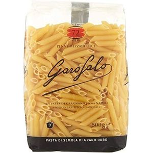 5x Garofalo Pasta di Gragnano IGP Penne Mezzani Lisce N° 72 hardtarwegrit pasta 100% Neapolitaanse pasta korte pasta verpakking van 500 g