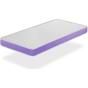 SHAULA Matras voor kinderbed, 60 x 120 cm, fluweel, blauw, schuim, hoogte 11 cm, ademend en ergonomisch, ideale stevigheid voor baby's