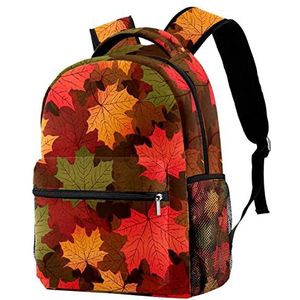 Rugzak Lichtgewicht Daypack Rugzak voor Shool Herfst rood Maple Bladeren Patroon