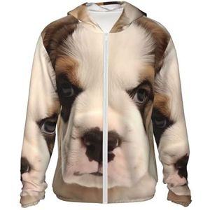 WSOIHFEC Heren UPF 50+ zonwering hoodie jas lichtgewicht lange mouw hond puppies zonneshirt wandelen rashguards, zwart, medium