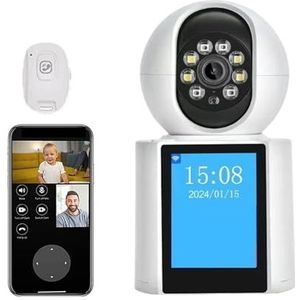 Bewakingscamera, 3MP IP-camera Video Babyfoon 2.4 360 ° Groothoek 2-weg audiovideo Nachtzicht Binnen Beveiligingscamera's for kinderen(3MP Camera)