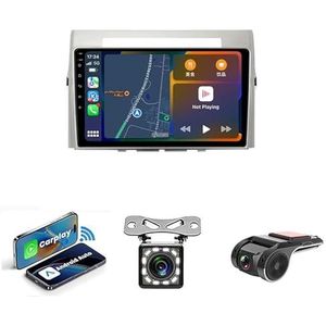 Dubbel Din Auto Stereo Compatibel Met Apple Carplay Android Auto Voor Toyota Corolla Verso 2004-2009 Plug En Play AM/FM Autoradio Back-up Camera, Stuurbediening, Spiegel Link(NF-4 4G WIFI 4G+64G)