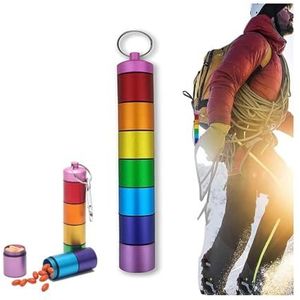 Pill Case Keychain, Aluminum Alloy Pill Holder, Portable Medicine Vitamin Tablet Organizer, BPA Free Metal EDC Pendant Pill Box (Size : 2 pcs)