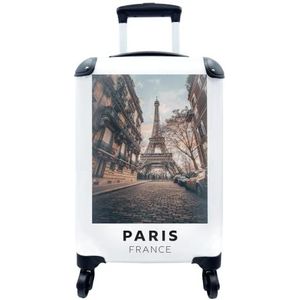 MuchoWow® Koffer - Frankrijk - Parijs - Eiffeltoren - Past binnen 55x40x20 cm en 55x35x25 cm - Handbagage - Trolley - Fotokoffer - Cabin Size - Print