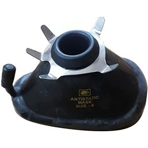 Anesthesie Zwart Rubber Gezichtsmasker Maat 6 met clip