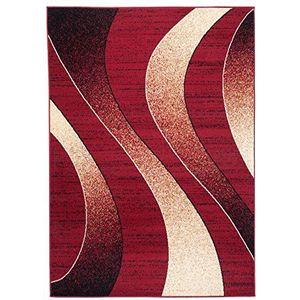 Carpeto Rugs Vloerkleed Moderne - Tapijten Modern Patroon - Tapijt Kortstondig Pooltje - Tapijt Woonkamer, Slaapkamer - OEKO-TEX Carpet - Rug 160x230 cm - Rood