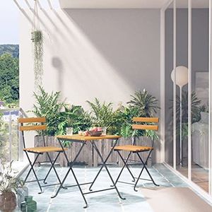 XGWKCNV Meubels select-3 Stuk Opvouwbare Bistro Set Massief Acacia Hout