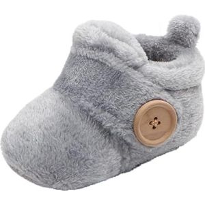 Kerst Schoenen Mooie warme ontwerp baby meisjes jongens peuter eerste wandelaars baby schoenen zachte slippers schattige schoenen winter antislip baby warme schoenen Kerst Elf Schoenen (Color : Grey