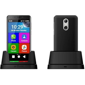 Artfone Smart_500 Smartphone voor ouderen, 4G, senior, SOS-knop, grote symbolen, laadstation, eenvoudige modus, hoog volume, 2550 mAh-batterij (SMART-500-2025-4G)