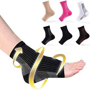 6 paar Dr Sock Fopspeenkousen Anti-vermoeidheid Compressie Voet Mouw Brace Sok - Onmiddellijke Voet- en enkelpijnverlichting (L/XL, set D)