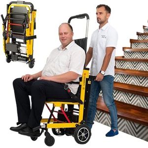 AIBOTY Elektrische rolstoel Stoelliften, opklapbare trap Klimstoel Rolstoel voor gehandicapten en ouderen, mobiele mobiele stoel Stoelstoel Lift voor op- en afstairs, laadvermogen 370 lbs