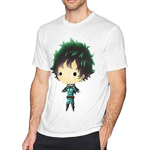 Katsuki Bakugo T Shirt Men's Fashion Cotton Crew Neck Short Sleeve Tunics White overhemden(Small)