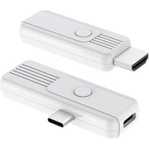 BRAIDOL Draadloze HDMI-zender en ontvanger, upgrade Type-C 3.1-poort Wireless HDMI Plug & Play Portable 2.4G/5G voor het streamen van video en audio naar HDTV/projector/monitor van