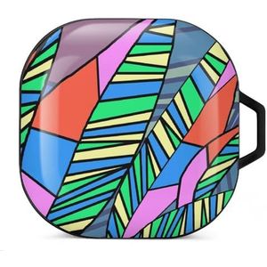 Retro glazen bloemen oordopjes hoesje compatibel met Samsung hard shell beschermhoes zwart-stijl